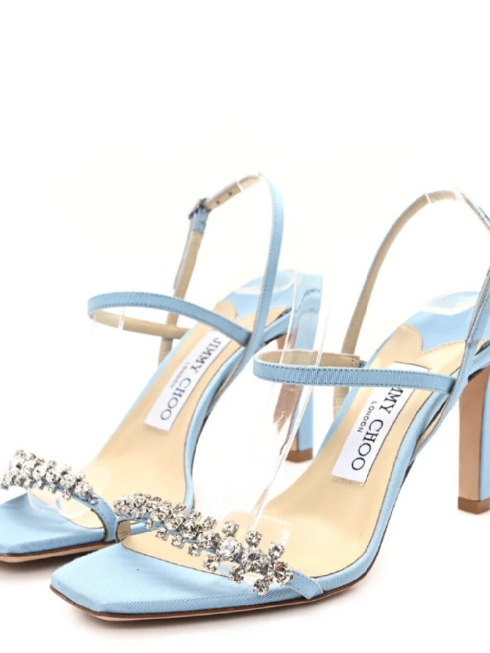 Jimmy Choo Satin Meira 85 Pumps 36 Dove Blue
